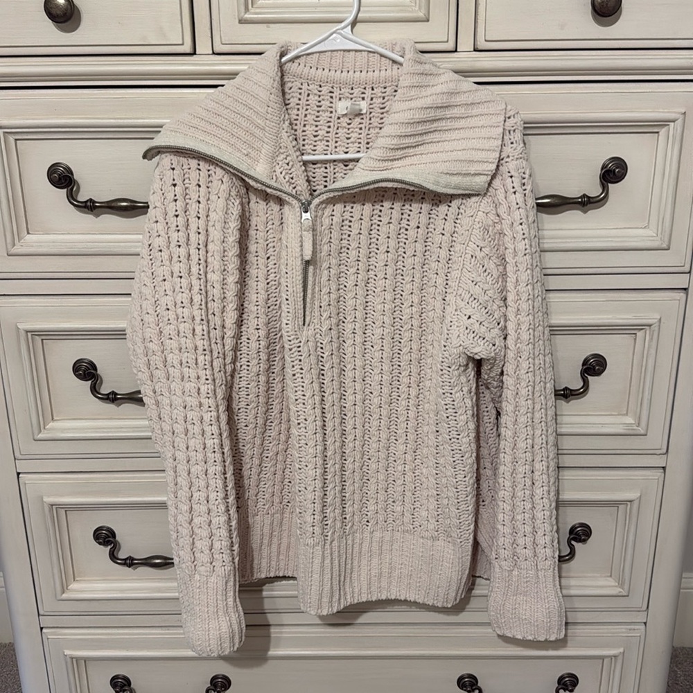 Aerie size small oversized knit quarter zip